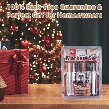 Wooden Furniture Floor Scratch Repair Markers, Wood Touch Up Markers with Sharpener, Furniture Touch Up Pens for Wood Floors, Tables, Cabinets, Doors, Quick
