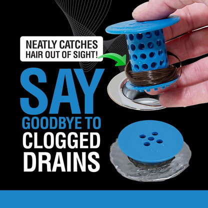 TubShroom Bathtub Drain Hair Catcher – in-Drain Tub Strainer & Clog Prevention Protector, Fits Standard 1.4”–1.75” Tub Drains, Easy Clean, Captures Human & Pet Hair Out of Sight (Gray)