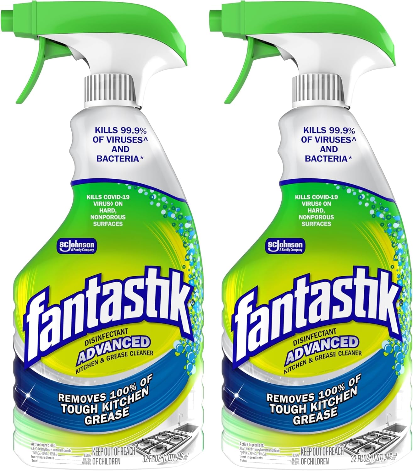 Fantastik All Purpose Cleaner, Multipurpose Surface Cleaner & Kitchen Grease Removal, Packaging Designed to Prevent Leakage and Breakage, Fresh Scent, 32 Fl Oz