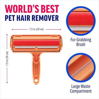 ChomChom Roller Pet Hair Remover – Reusable Lint Roller Pet Hair Removal Tool for Clothes, Couches, Cars and Travel - Cat Dog Hair Remover, Compact, No Sticky Refills Needed (Mini Roller)