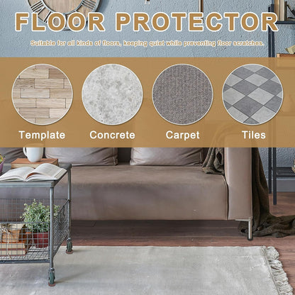 PATIKIL 4 Inch Rubber Furniture Pads, 4 Pack Non-Slip Furniture Coasters Round Anti Skid Caster Cups Furniture Feet Cup Floor Protectors for Bed Couch Stoppers, Brown