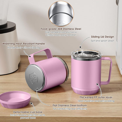 Felibeaco Coffee Mug Warmer & Mug Set for Desk, Smart Coffee Cup Warmer with 16oz Heated Mug, Cup Heater with Auto Shut Off for Office/Home, Coffee Gifts for Women/Men/Dad on Father‘s Day, Red