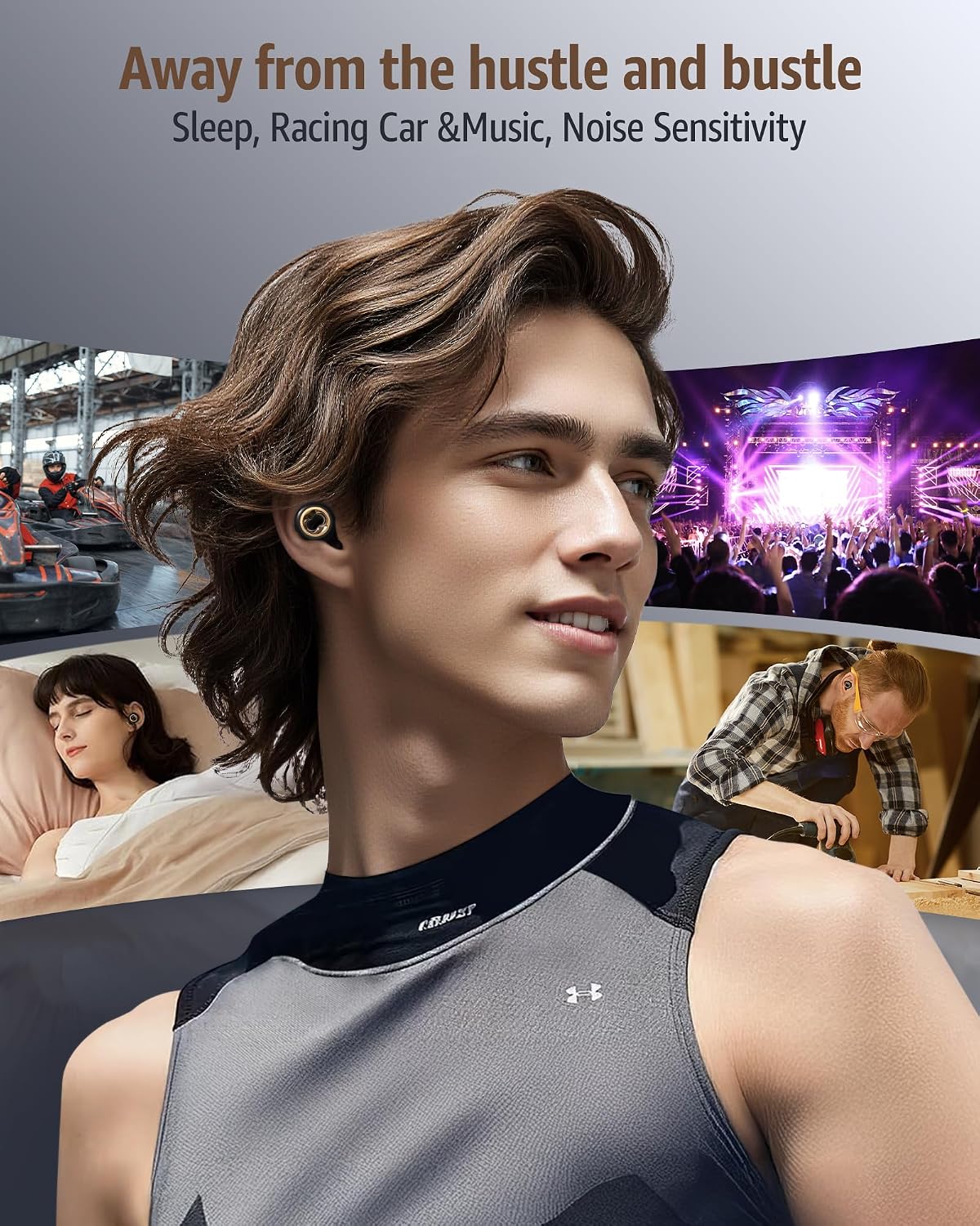 Ear Plugs Noise Cancelling for Sleeping: 45dB Earplugs with 8 Eartips & Ultra-Soft Silicone - Reusable Earbuds for Concerts, Travel, Snoring, Side Sleepers