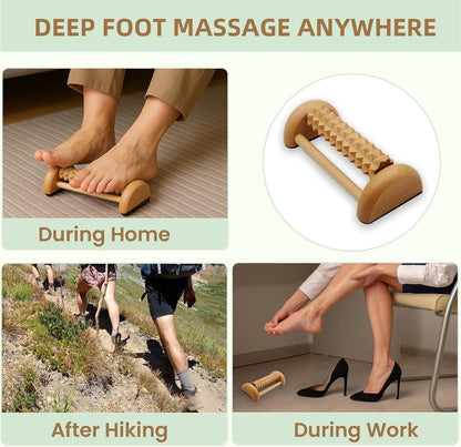 3Pcs Wood Therapy Massage Tools, Lymphatic Drainage & Maderoterapia Kit for Body Sculpting, Anti Cellulite, Wooden Muscle Roller for Deep Tissue, Back, Legs, Foot Roller for Plantar Fasciitis