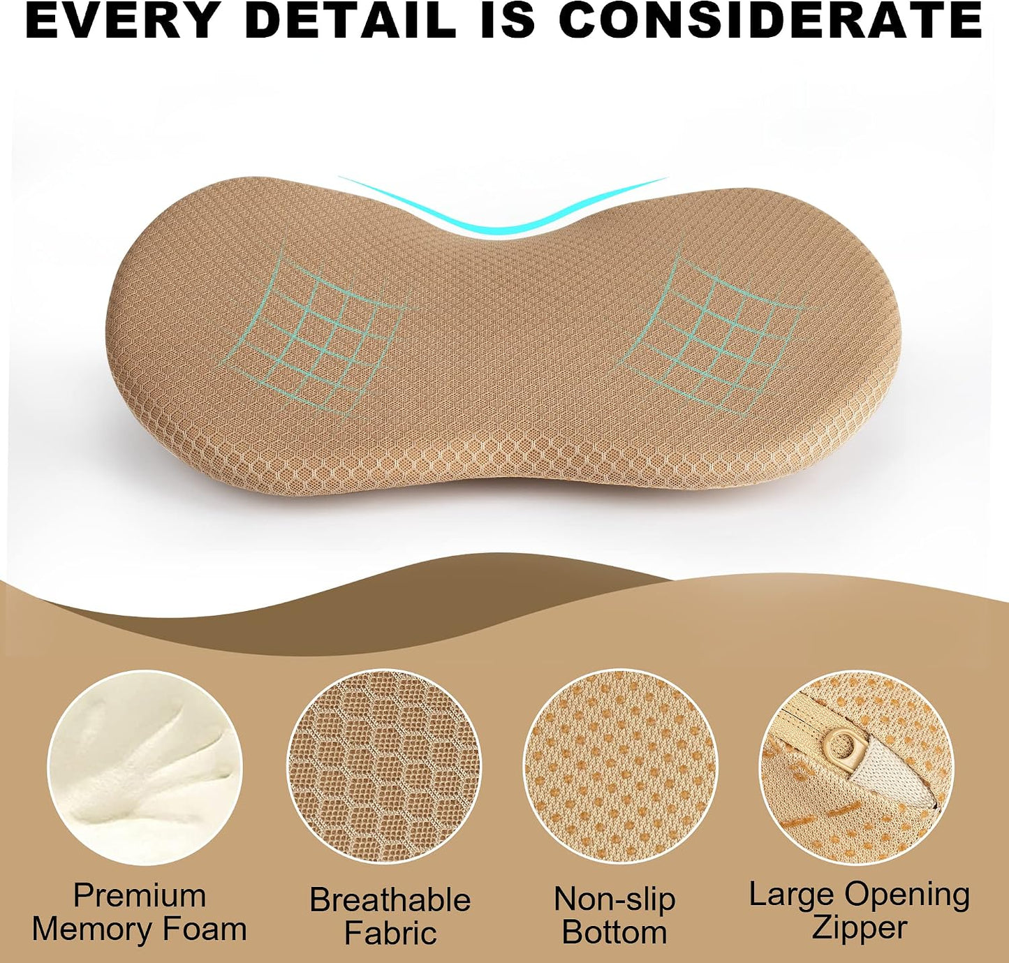 Livtribe Car Seat Cushion - Memory Foam Car Seat Pad - Sciatica & Lower Back Pain Relief - Car Seat Cushions for Driving - Road Trip Essentials for Drivers(Black)