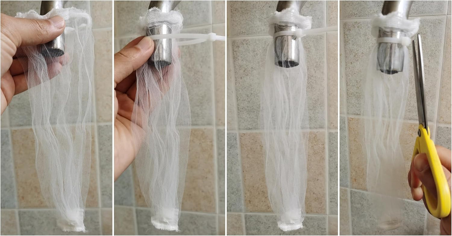 50 Pcs Washing Machine Hose Lint Snare Traps Washer Laundry Sink Drain Filter with Cable Ties