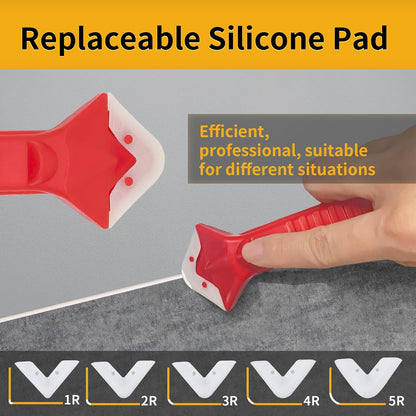 Caulking Tool-Caulk Remover Tool Kit,Grout Removal Tool,Silicone Bathroom Caulk Finishing Tool with Stainless Steel Scraper and Metal Handle for Bathroom,Kitchen,Bathtub,Sink Joint,Window