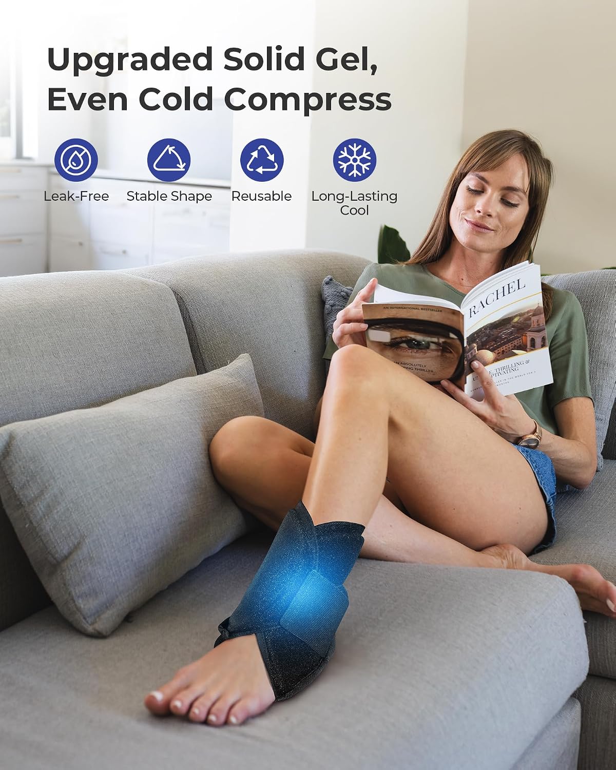 Koonie Ankle Ice Pack Wrap for Swelling, Plantar Fasciitis, Planters Facetious Relief, Reusable Ankle Brace Ice Pack, Cold Therapy Sock Compression for Achilles Tendonitis, Sore Feet, Foot & Heel