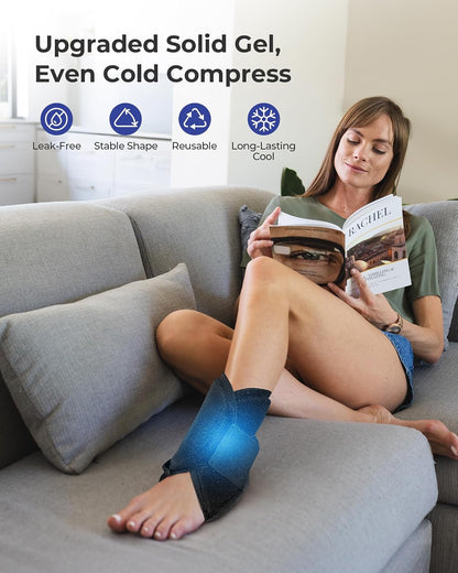 Koonie Ankle Ice Pack Wrap for Swelling, Plantar Fasciitis, Planters Facetious Relief, Reusable Ankle Brace Ice Pack, Cold Therapy Sock Compression for Achilles Tendonitis, Sore Feet, Foot & Heel
