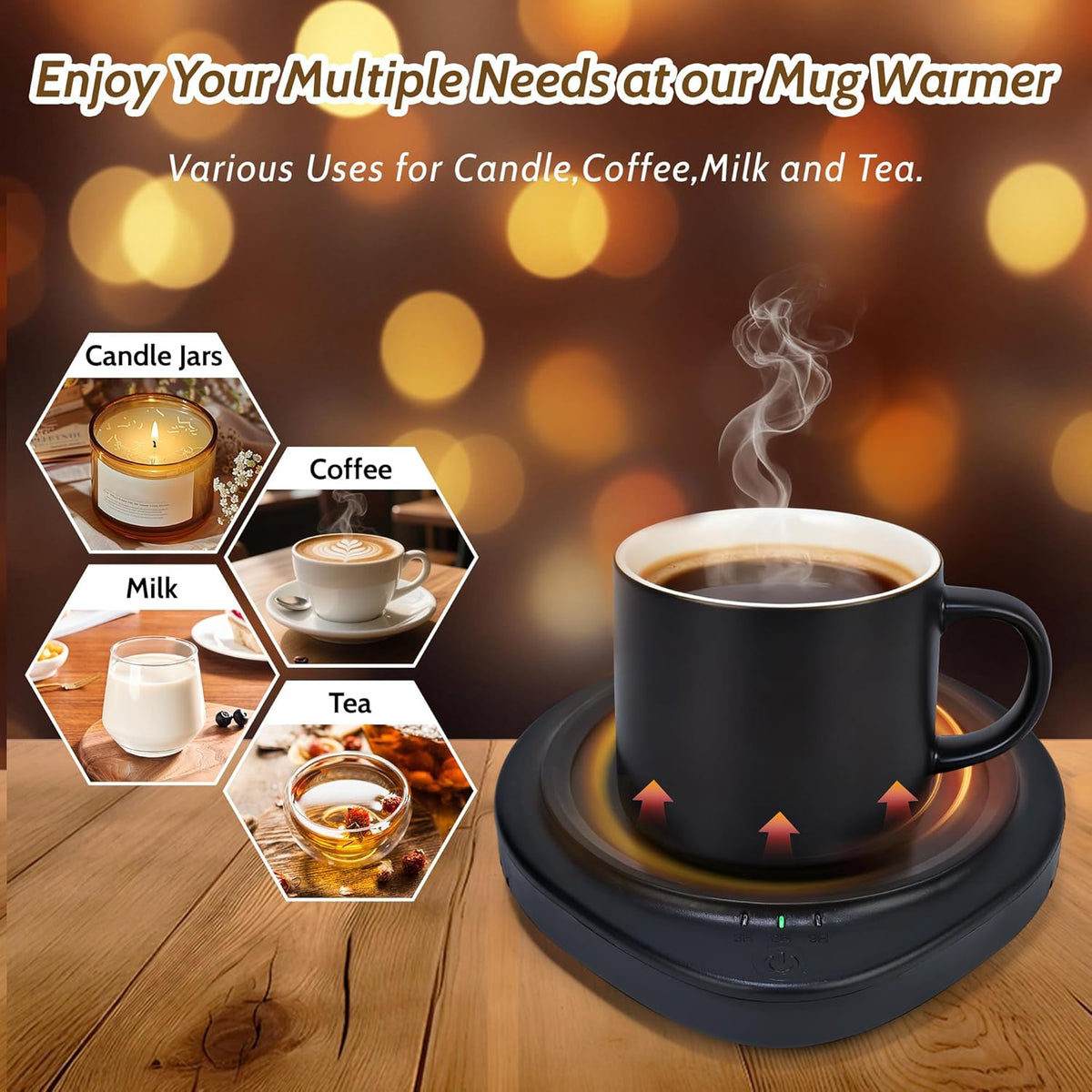ASAWASA Candle Warmer with Timer Coffee Mug Warmers for Large Jar