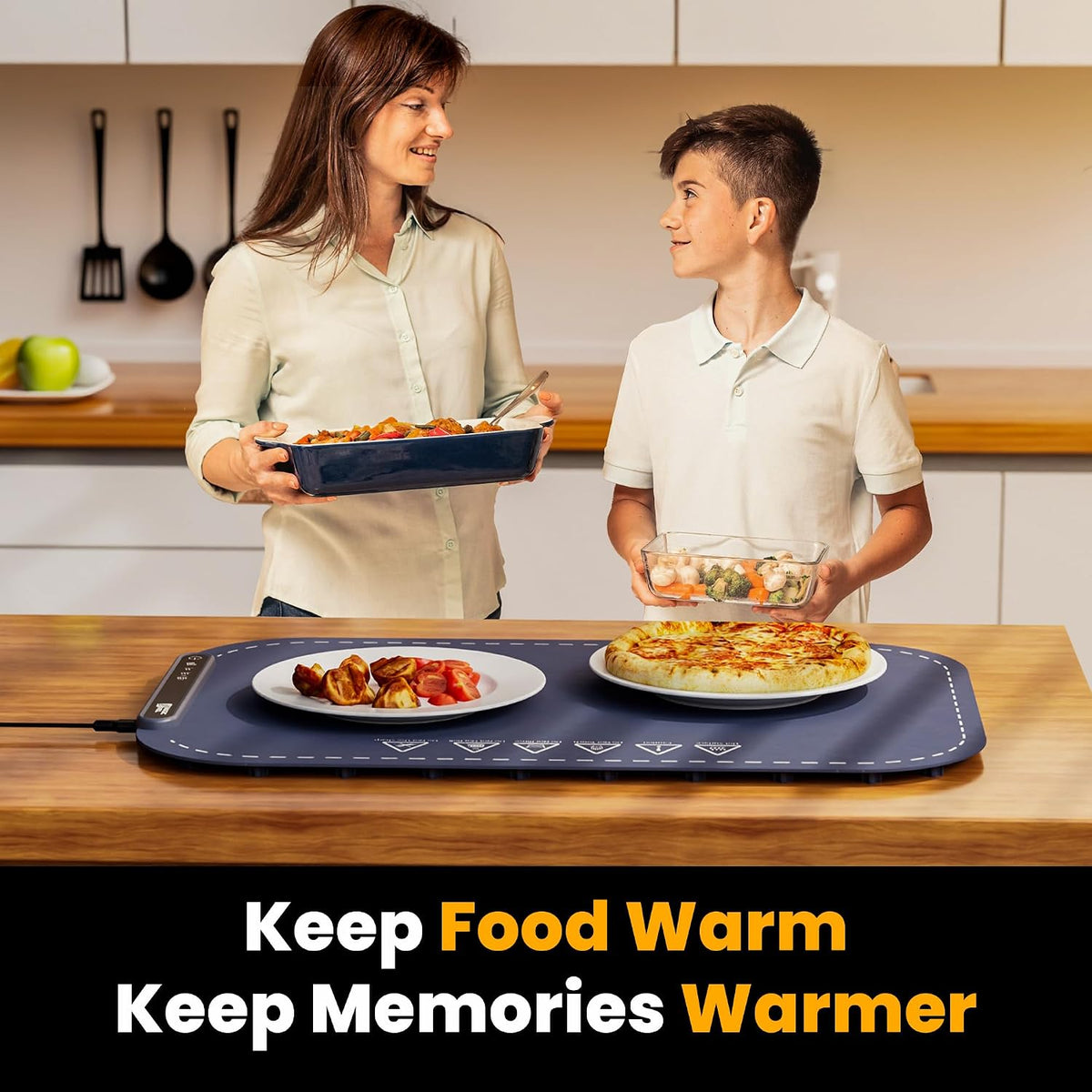 Magic Mill Warming Mat for Food - Premium XL Electric Warming Tray, 3 Temperature Levels, 10s Fast Heating Silicone Surface, Rollup Buffet Heat Pad, Non-Slip Feet, Ideal for Parties, Home, Travel