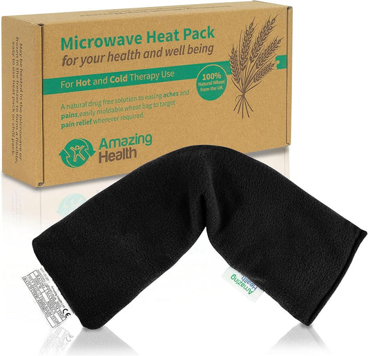 Microwavable Heating Pad for Neck, Back & Shoulders - Heating Bean Bag Microwavable Pillow - Cleaned Wheat & Lavender Aromatherapy Heating Pad Wrap - Amazing Health, Purple