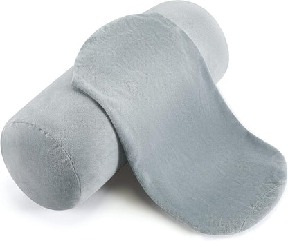 Newwiee 2 Pcs Cooling Neck Roll Pillow Case, 16 x 6 Inch, Gray