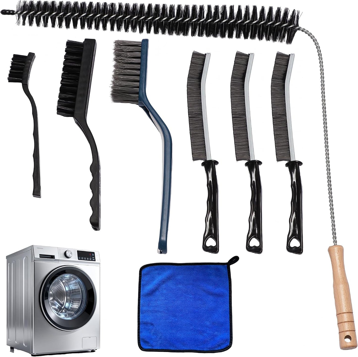 Dryer Vent Cleaner Kit, Flexible Dryer Lint Brush Vent Cleaner, 8PCS | Lint Trap Cleaning Tool, Household Cleaning Tools for Tile, Bathtub, Sink, Grout, Bathroom, Shower