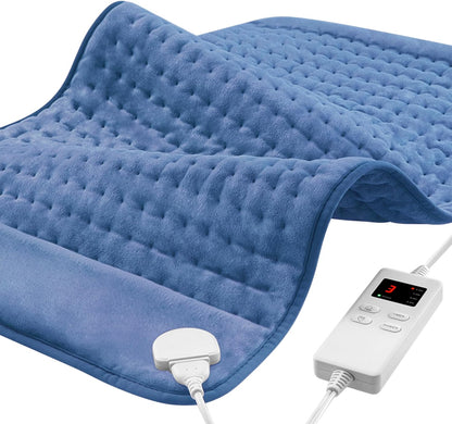 NBKLS Heating Pads for Back Neck Shoulder Pain, Electric Heating Pad Auto Shut Off, Fast Heat, Large Heating Pad Christmas Gift for Women Men, Birthday Gifts for Mom Dad (Blue)