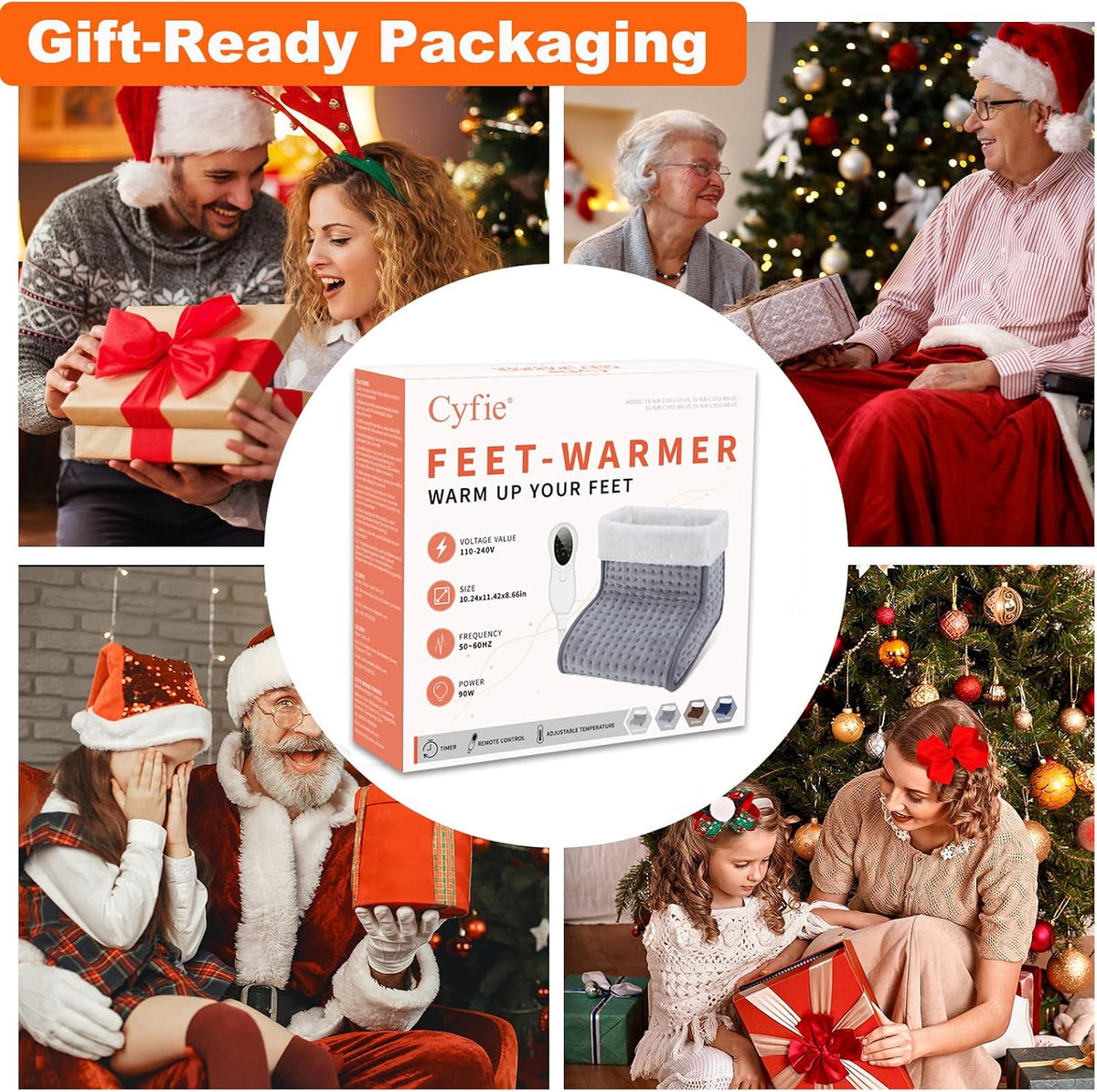 CYFIE Foot Warmer Under Desk - Electric Heating Pad for Women Men