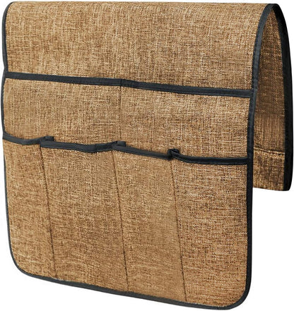 Couch Sofa Armrest Organiser Arm Chair Caddy Bedside Storage Pocket with 8 Pockets TV Remote Holder Bed Storage Pocket Bag for Cellphone Tablet Notepad Book Magazines DVD Glasses
