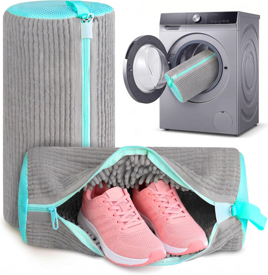 Shoe Washing Machine Bag Laundry Shoe Bag for Washer and Dryer, 2pc Reusable Shoe Cleaning Bag for Sneakers with Secure Locking Zipper