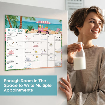 2026-2027 Magnetic Calendar for Refrigerator, Apr 2026-Dec 2027 | 21-Month Fridge Calendar 2026-2027 for Home Planning, Scheduling and Easy Organization, Greenery