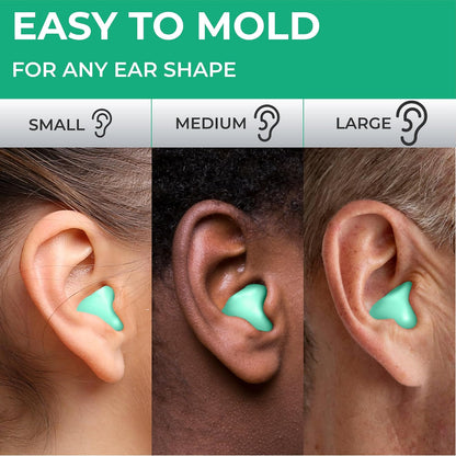 Peace&Quiet PQ Silicone Ear Plugs for Sleeping - 15 Wax Earplugs for Sleep and Swimming Ear Plugs, Soft Ear Covers for Sleeping and Water, Noise Cancelling