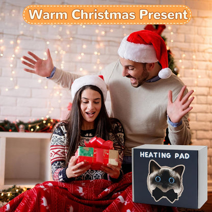 Microwave Heating Pad for Pain Relief, 17" x 9" Microwavable Heating Pads for Cramps, Back Pain, Neck Shoulder, Muscles, Knee, Joints, Natural Heat Pack Moist Heat, Black Cat