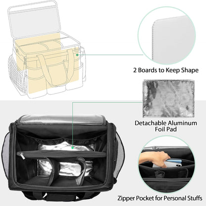 LoDrid Rolling Cleaning Caddy with Lid and Detachable Trolley, Black | Cleaning Supplies Organizer, Cleaning Caddy Cart on Wheels with Handle and Shoulder Strap for Housekeepers