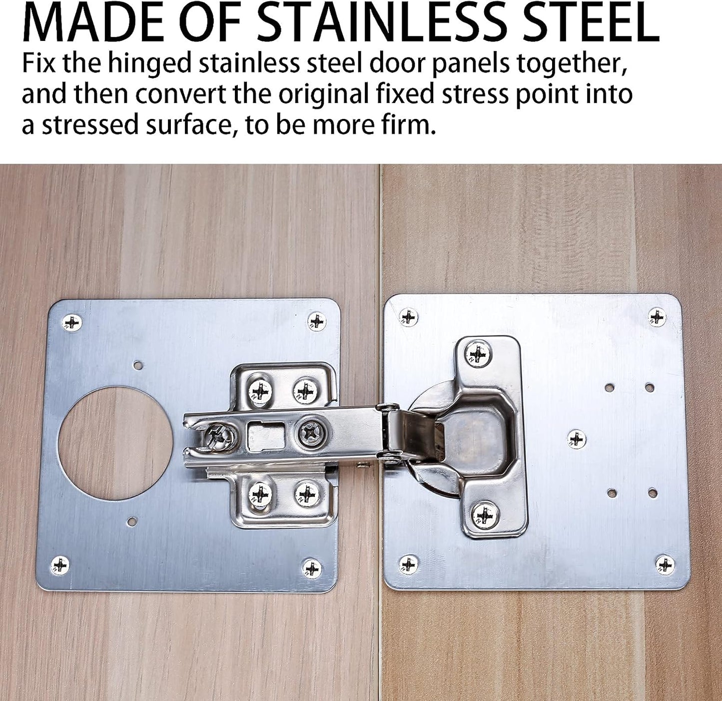 10 Pcs Cabinet Hinge Repair Plates Kits,Kitchen Cupboard Door Hinge Repair | repair plate,Stainless Steel Hinge Repair Fixing Bracket Plate Kit with Screws/Screwdriver for Kitchen Furniture CabinetDoor