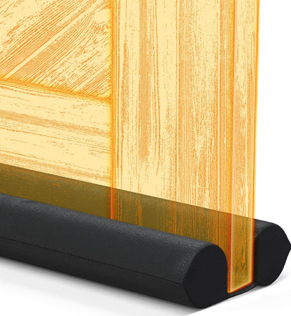 Everlasting Comfort 2 Sided Door Draft Stopper for Bottom of Door - Keeps Cold Air in & Heat Out, 100% Sound Proofing Strip Gap Filler, Quick Install Noise Blocker Sweep for Home - Fits 30"- 36" W