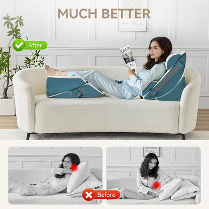 Yojoker Leg Elevation Pillows for Swelling, Memory Foam Wedge Pillow for Legs Blood Circulation, Leg Elevation Pillows for After Surgery, Knee Wedge Pillow for Sleeping Back Hip Ankles Relief
