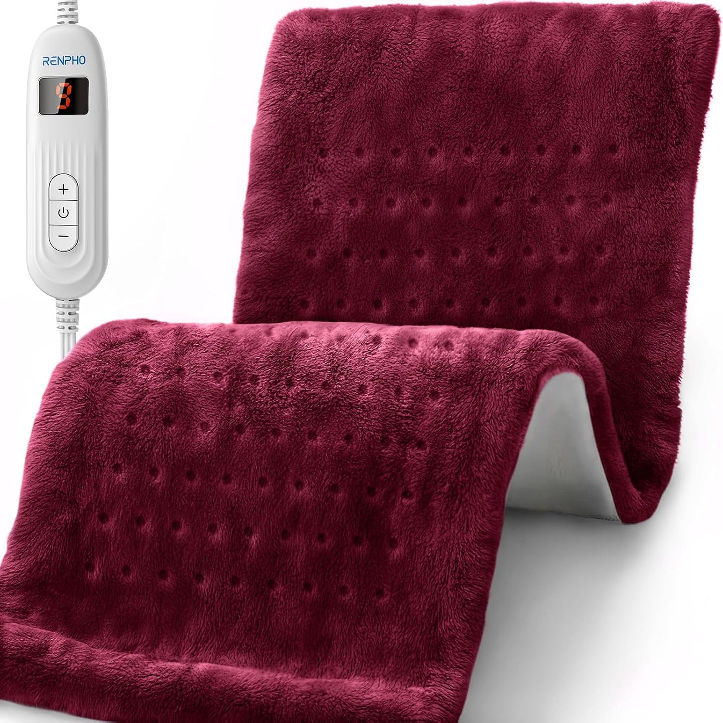 RENPHO Electric Heating Pad for Back with 10 Heat Levels, FSA Eligible HSA | Fit for Neck, Shoulder, Knee, Arm & Leg, Birthday Gift for Women, Men, Mom & Dad, HSA Approved, ETL Certified, 12 x 24", Gray