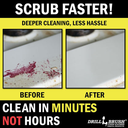 Grout Cleaner Kit - Bathroom Drill Brush Attachment Set - Shower Cleaner | Household Cleaning Supplies - Tub Scrubber - Toilet Brush - Spotless Tiles - Power Scrubbing Nylon Bristles