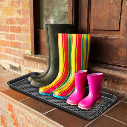 Fasmov 3 Pack Utility Boot Tray Mat Multi-Purpose Anti-Slip Tray Mat Boots, Dog Food Bowls, Gardening, Laundry, Kitchen, Garage, Entryway, 30 x 15 inches