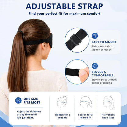 2 Pack Cooling Eye Mask for Puffy Eyes, Migraine Relief, Black & Black