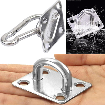 Stainless Steel Tie Out Mounted Wall Hook with Clip for Dog Up to 500lbs | for Small / Medium / Large Dog, Rust-resistant & Corrosion-resistant, Applicable to Concrete/Brick/Wood