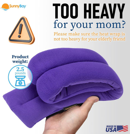 SunnyBay Lavender Microwave Heating Pad, 26" Long Microwavable Neck Wrap & Heat Pack for Moist Hot Therapy, Heated Neck Warmer for Neck, Shoulder & Back Pain Relief, Flaxseed Filling, 26x6, Purple