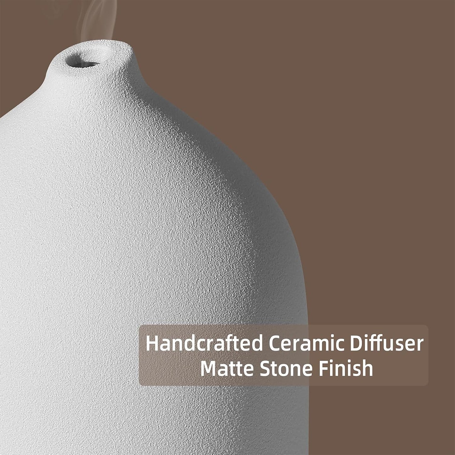 Gooamp 200ML Ceramic Essential Oil Diffuser for Home - Ultrasonic Aromatherapy Diffuser Humidifier with 7 Color LED Lights, Auto Shut-Off, 3 Timers for Bedroom, Office, Yoga, Black