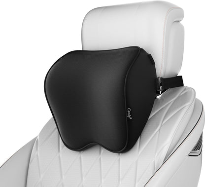 Crofy 2-Pack Car Neck Pillow, Headrest Pillow with Adjustable Strap, Black | Soft Memory Foam; Ergonomic Design Fits Most Car & Office Chairs; Breathable Removable Pillow Cover Is Machine Washable