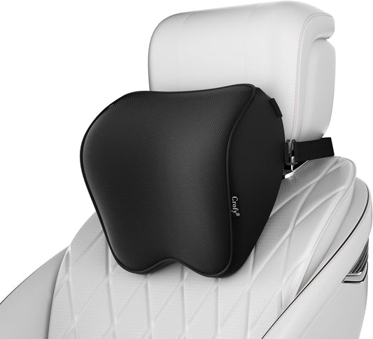Crofy 2-Pack Car Neck Pillow, Headrest Pillow with Adjustable Strap, Black