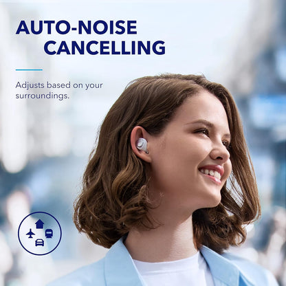 soundcore by Anker Space A40 Auto-Adjustable Active Noise Cancelling Wireless Earbuds, Reduce Noise by Up to 98%, 50H Playtime, Hi-Res Sound, Comfortable Fit, App Customization, Wireless Charge (Blue) | Reduce Noise by Up to 98%, Ultra Long 50H Playtime,