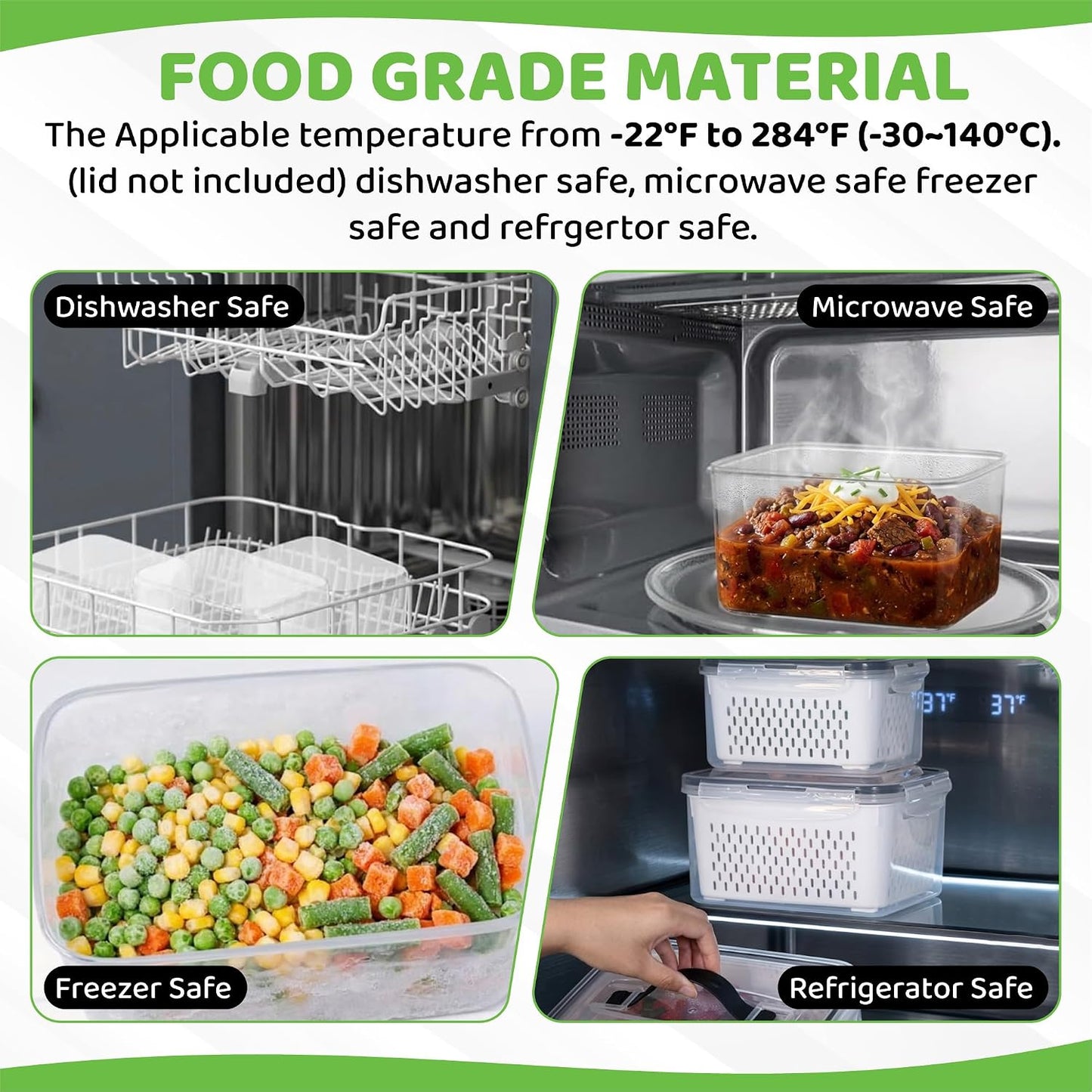 3 Pack Fridge Organizer for Fruit – Fruit Containers for Fridge with Removable Colander, BPA-Free Plastic Produce Keepers for Berry & Meat, Keeps Food Fresh Longer