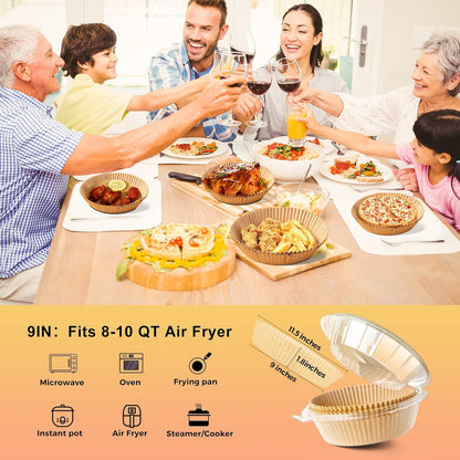 Air Fryer Liners Disposable, 150Pcs Parchment Paper 8" Square for 5-8QT | [Food Grade Material] Unbleached Parchment Paper Non-Stick & Waterproof Oilproof Easy Cleanup for Air Fryer Sheets Papers