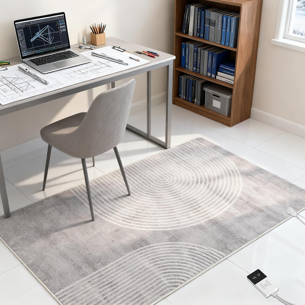 Electric Heated Carpet 35x55in Soft Plush Heating Rug 450W CX