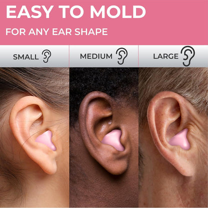 Peace&Quiet PQ Silicone Ear Plugs for Sleeping - 15 Wax Earplugs for Sleep and Swimming Ear Plugs, Soft Ear Covers for Sleeping and Water, Noise Cancelling