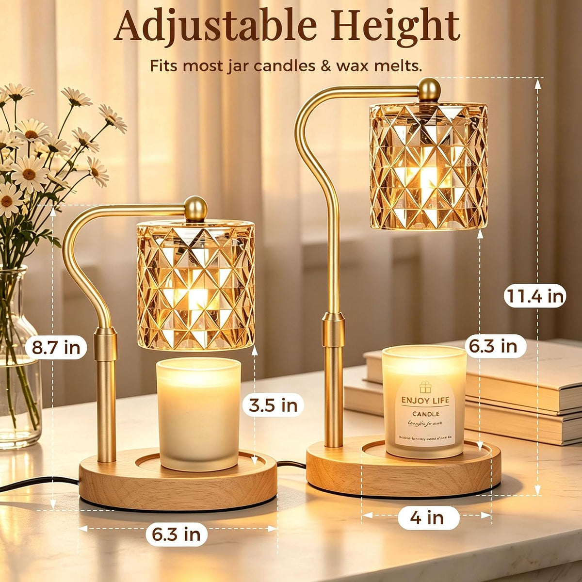 Candle Warmer Lamp with Timer Dimmable Home Decor Birthday Gifts for Women