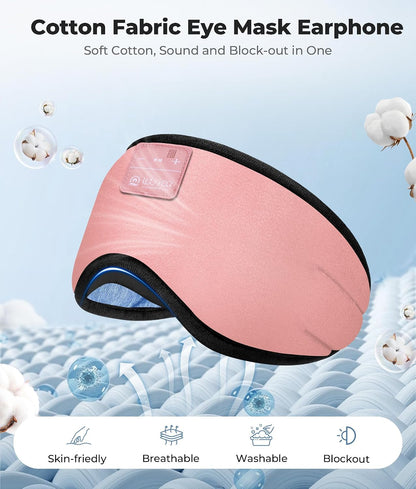 LOVE EYE Sleep Headphones Bluetooth 5.4 Sleeping Eye Mask Wireless Music Earphones with Built-in HD Speakers for Side Sleepers Cotton Sleeping Headphones for Women Men Gifts (Lavender Purple)