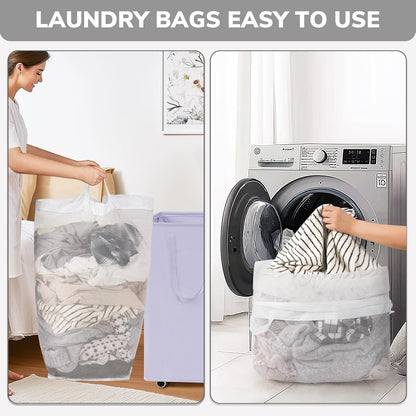 Goodpick 75L Laundry Basket with Wheels & Removable Wash Bag for Dorm | Rolling Laundry Basket with Handles for Dirty Clothes, Fodable Hamper for Laundry Room, Dorm Room Essentials, Grey