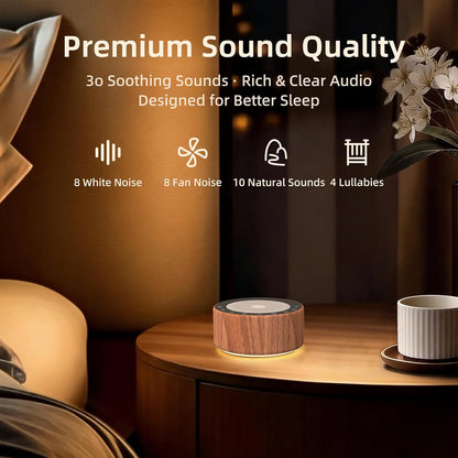 Kipcush White Noise Machine for Baby & Adults, 30 Soothing Sounds, Sleep Sound Machine with 8 Color Night Light, Memory Function, White Noise for Sleeping, Nursery, Office, Travel & Relaxation