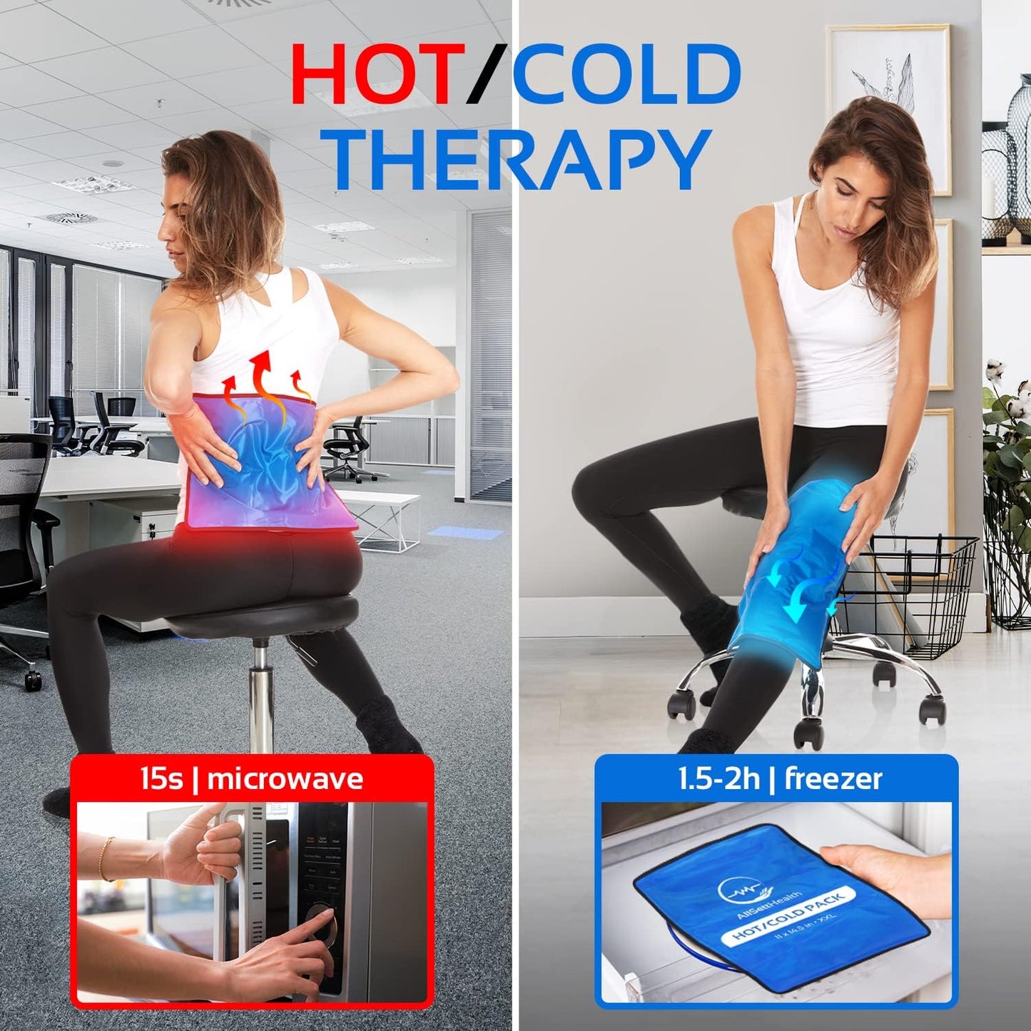 Reusable Hot and Cold Gel Ice Packs for Injuries - Gel Cold Packs for Injuries - Multiple Shapes and Sizes 7 Variety Pack