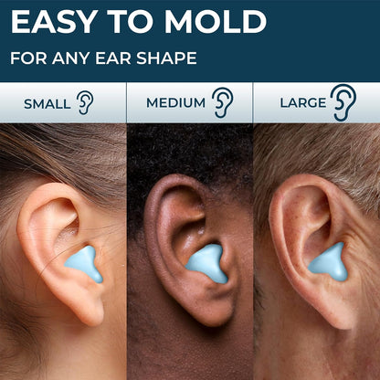 Peace&Quiet PQ Wax Ear Plugs for Sleeping - 50 Silicone Wax Earplugs