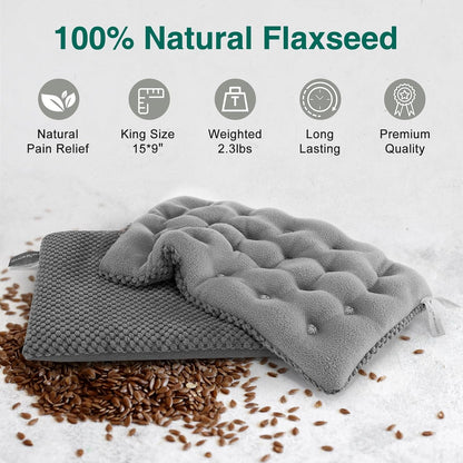 Microwavable Heating Pads 15 * 9", Weighted Moist Microwave Heat Pad for Cramps Neck Shoulder, Back Pain Relief, Warm Compress Rice Bean Bag Hot Pack for Muscles Ache, Joints, Unscented